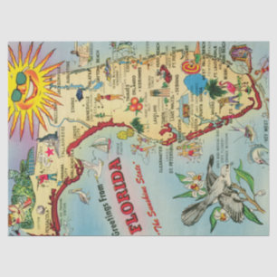 Vintage Florida Map Tissue Paper