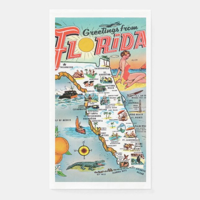 Vintage Florida Msp Guest Towels Napkin (Front)