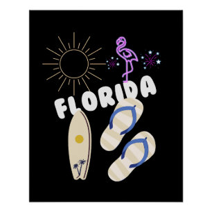 vintage florida retro poster