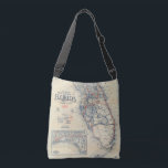 Vintage Florida Road Map Crossbody Bag<br><div class="desc">A terrific old map of Florida's roadways.  The image covers the bag on both sides and makes for a great travel bag or gift.</div>