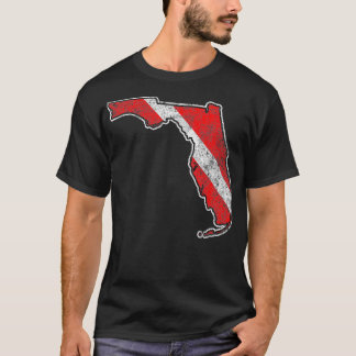 Vintage Florida Scuba Dive Flag State Map Diving D T-Shirt