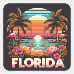 Vintage Florida Square Sticker