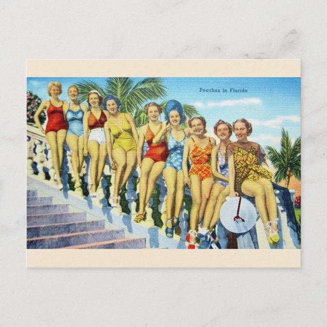 Vintage Florida Swimsuit Beauties Postcard (Front)