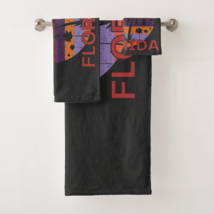 Vintage Florida USA Summer Beach Bath Towel Set