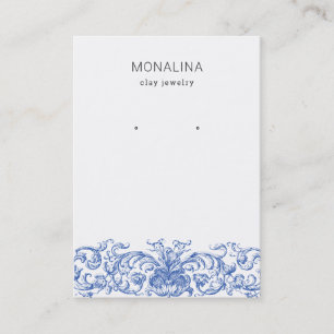 Vintage Flourish Blue Earring Jewellery Display Business Card