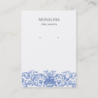 Vintage Flourish Blue | Earring Jewellery Display Business Card
