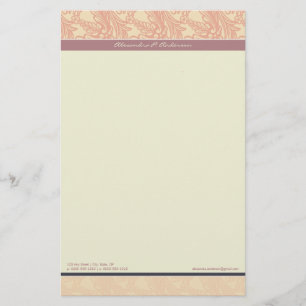 Vintage Flourish Eggplant Customized Stationery