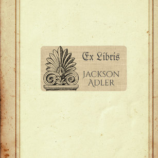 Vintage Flourish Personalized Ex Libris Bookplate Label