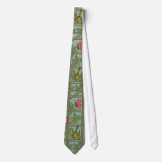 Vintage Flower and Birds Pattern Tie