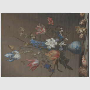 Vintage Flower and Seashells Still Life Painting Tissue Paper