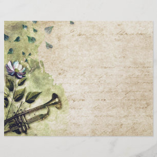 Vintage flower and trumpet