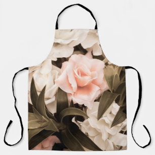 Vintage flower background, pastel flower backgroun apron