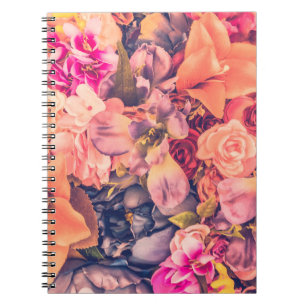 Vintage flower background - vintage filtervintage, notebook