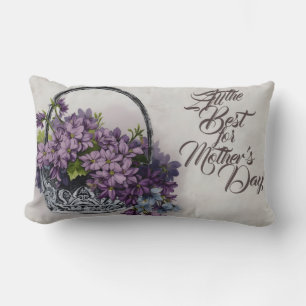 Vintage Flower Basket – Mother's Day Bloom Lumbar Pillow