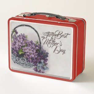 Vintage Flower Basket – Mother's Day Bloom Metal Lunch Box