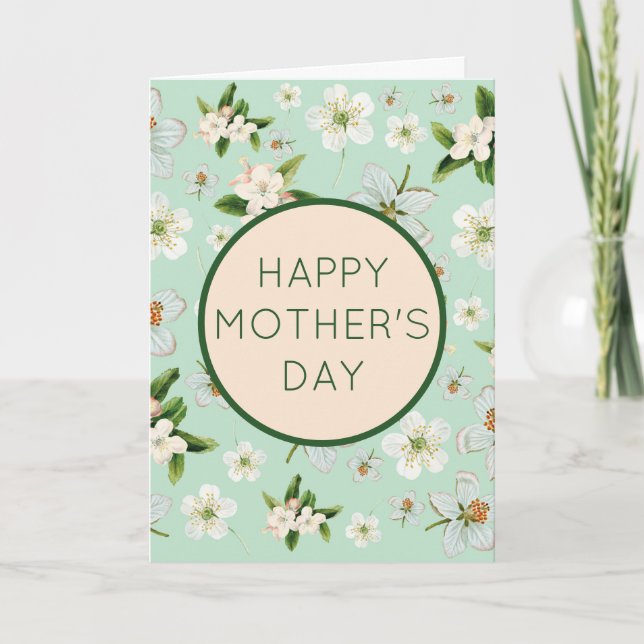 Vintage Flower Blossoms Mother's Day Holiday Card (Front)