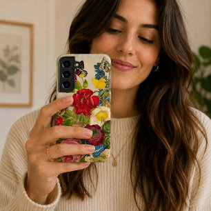 Vintage Flower Bouquet with Butterflies Samsung Galaxy Case