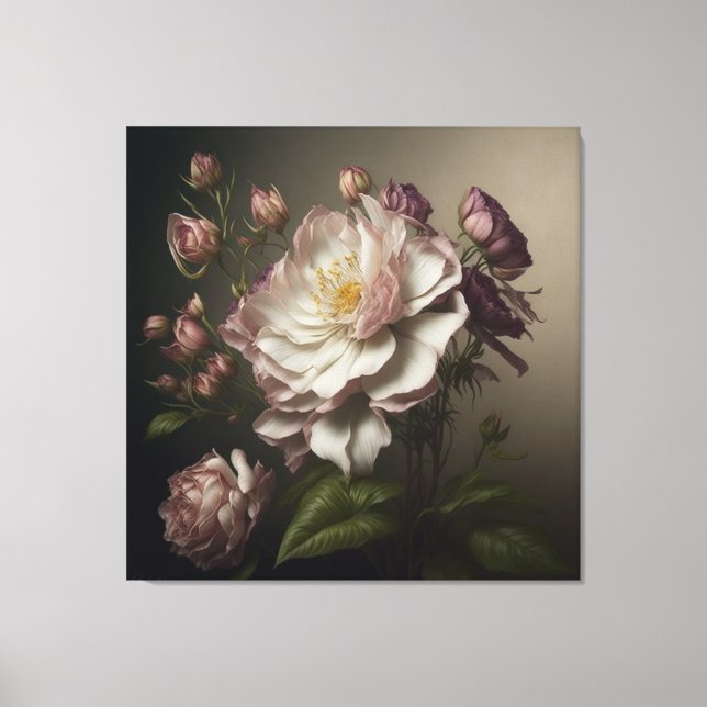 Vintage flower canvas print (Front)