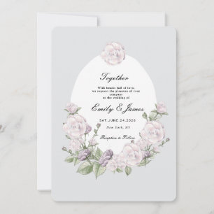 Vintage Flower chic Watercolor Floral wedding  Invitation