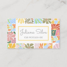 Vintage Flower Colourful Retro with QR