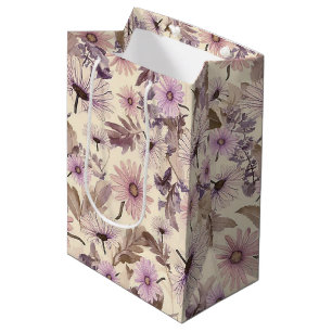 Vintage Flower Design  Medium Gift Bag