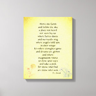 Vintage Flower Fairies Inspirational verse Canvas Print