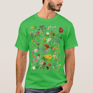 Vintage Flower Floral Botanical Chart T-Shirt