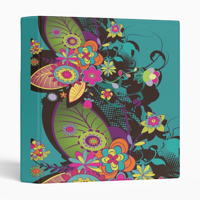 vintage flower frenzy notebook binder (Front/Spine)