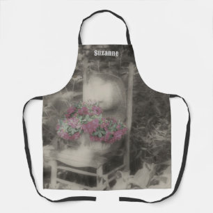 Vintage Flower Garden Chair Personalized Apron
