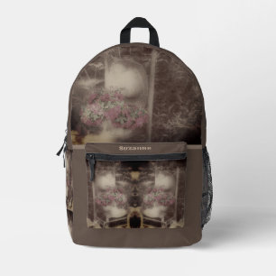 Vintage Flower Garden Chair Personalized Printed Backpack