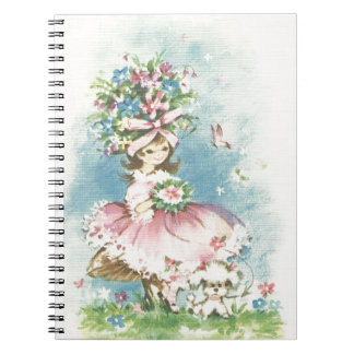 Vintage Flower Girl Notebook
