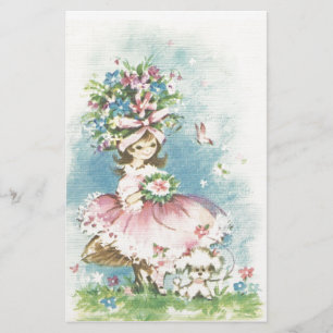 Vintage Flower Girl Stationery