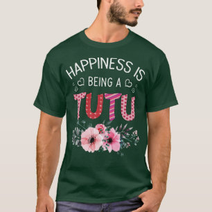 Vintage Flower Happiness Is Being A Tutu Retro Wil T-Shirt