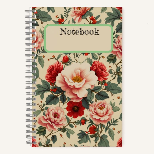 vintage flower notebook (Front)