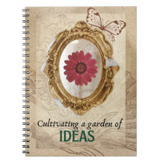 Vintage Flower Notebook Cultivating Garden of Idea