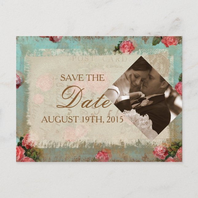 Vintage Flower Paper - Postcard (Front)