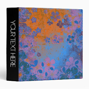 Vintage flower pattern on grunge background binder