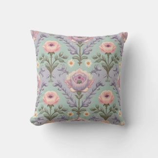 vintage flower pattern throw pillow