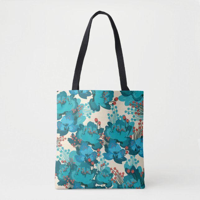 Vintage flower pattern tote bag (Front)