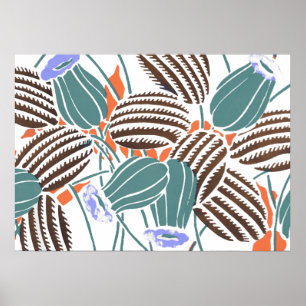 Vintage flower patterns A Poster