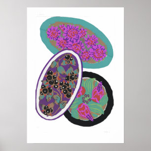 Vintage flower patterns, elegant Art Nouveau  Poster