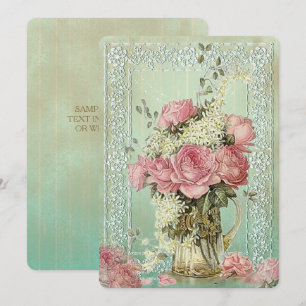 Vintage Flower Pot - Invitation Card