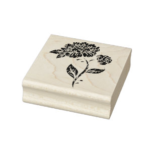Vintage Flower Rubber Art Stamp