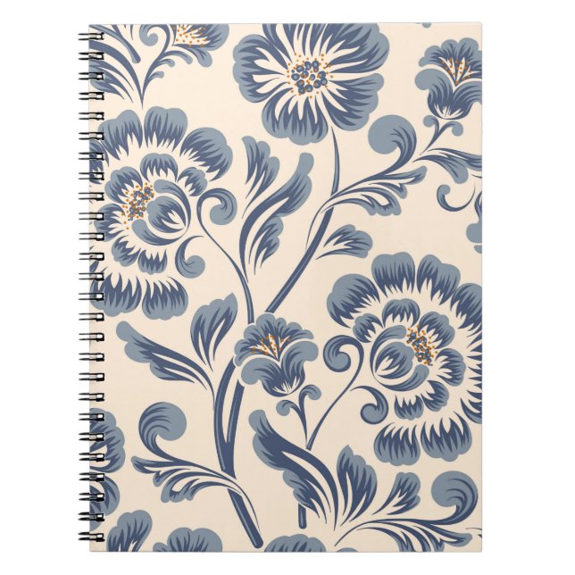 Vintage flower seamless pattern element. Elegant t Notebook (Front)