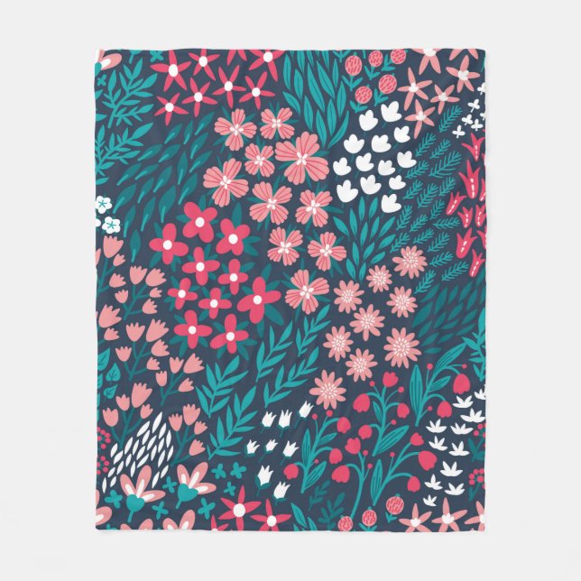 Vintage flower seamless pattern. Endless repeated  Fleece Blanket (Front)