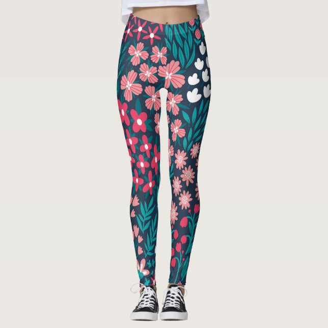 Vintage Flower Seamless Texture. Leggings (Front)