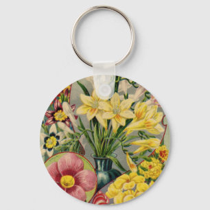 Vintage Flower Seed Catalogue Keychain