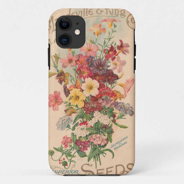 Vintage Flower Seed Package Phone Case Cover (Back)