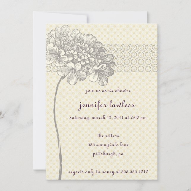 vintage flower shower invitation (Front)