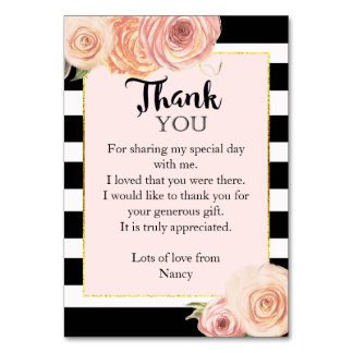 Vintage Flower thank you card flat